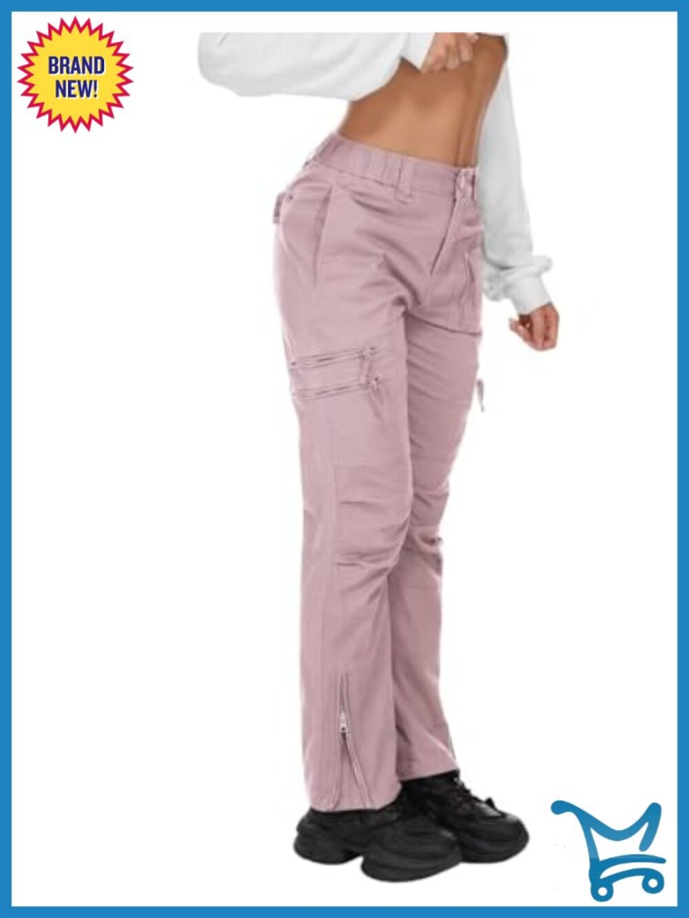 Cargo Hiking Pants for Women Y2K Cotton Spandex with Multi-Pockets